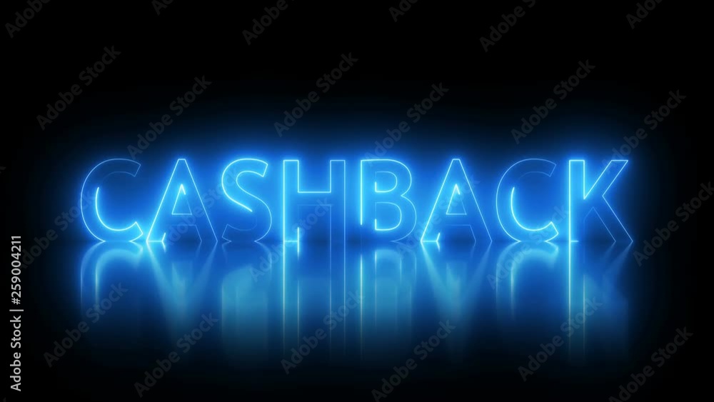 Poster cashback text with visual effect of electricity and illumination, 3d rendering computer generated ba