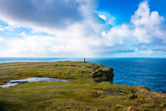 Wild coastline at Orkney Islands near Marwick Head