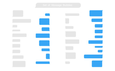 Set of Messages Bubbles in flat design. Chat icons. Messages phone template