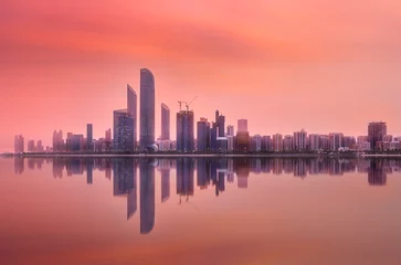 Deurstickers Uitzicht op de Skyline van Abu Dhabi op een zonnige dag, Verenigde Arabische Emiraten © boule1301