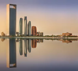 Foto op Aluminium View of Abu Dhabi Skyline at sunrise, UAE © boule1301