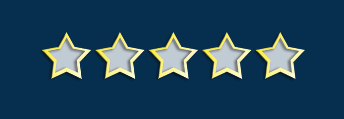 Obraz premium five stars in screen on blue background