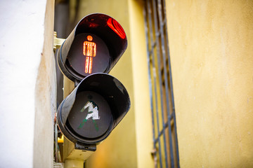 Narrowest street with traffic light in Prague