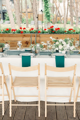 Table setting for an event party or wedding reception