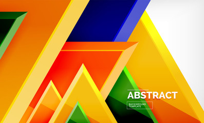 Flying triangles compostion geometric background