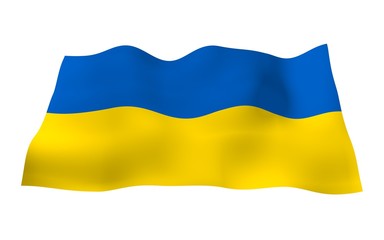 The flag of Ukraine on a white background. National flag