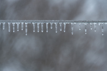 Icicles on a clothes line