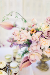 Beautiful luxury bouquet of mixed flowers 