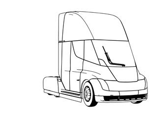 sketch of a modern truck vector