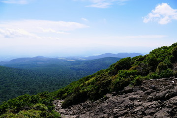 Fototapeta na wymiar View over Ebino kogen highlands from Mt. Karakunidake, Kyushu, Japan