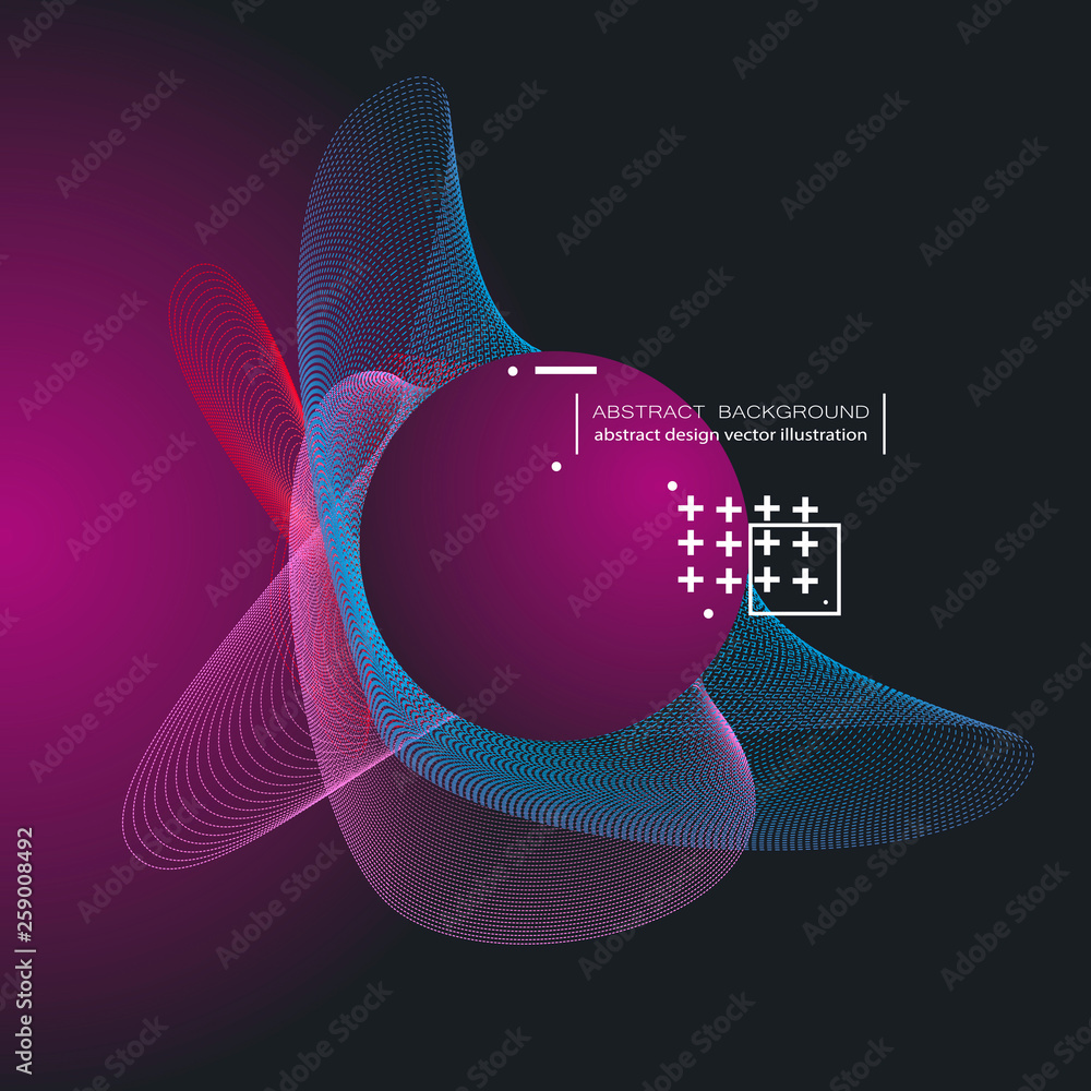 Aufkleber 3d digital dynamic sound wave futuristic technology effect concept abstract background copy space ve