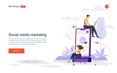 Business concept, social media, learning,  People  are creating  business on internet, analysis and problem solving, Online business promotion, Brainstorming together in team work.Vector illustration.