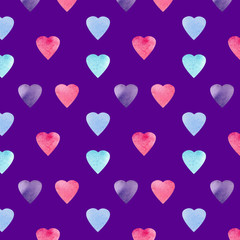 Heart shape symbol design. Colorful Hearts pattern for paper,textile,card. Valentines Day seamless background. 