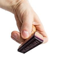 Hand and stamp