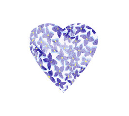 Heart shape symbol design. Colorful Hearts print with lilac for paper,textile,card. Valentines Day background. 