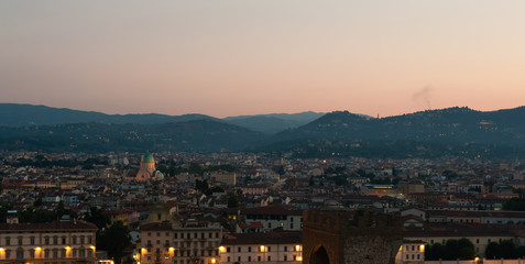 Fototapeta na wymiar Florence panoramic view of the city at sunrise