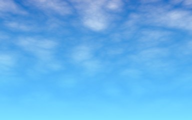 Blue sky background with white clouds. Cumulus white clouds in the clear blue sky in the morning. 3D illustration