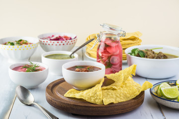 Mexican cuisine. Pork in green sauce.