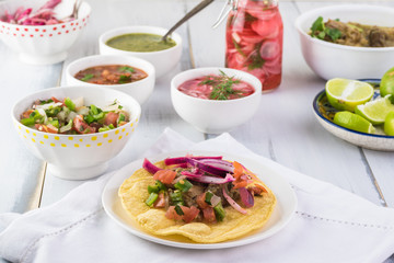 Mexican cuisine. Pork in green sauce.