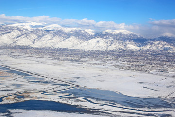 Wasatch Front mountains and Salt Lake, Utah