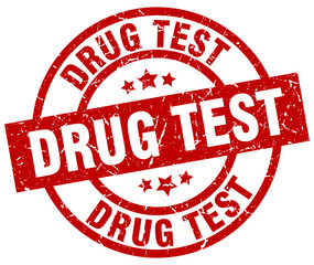 drug test round red grunge stamp