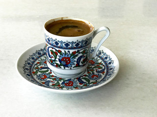urkish coffee and patterned Cup