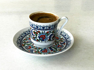 urkish coffee and patterned Cup