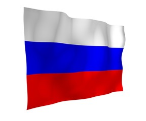Waving flag of the Russian Federation. The National. State symbol of the Russia. 3D illustration