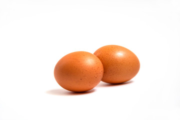 natural eggs on white background