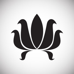 Lotos flower icon on background for graphic and web design. Simple vector sign. Internet concept symbol for website button or mobile app.
