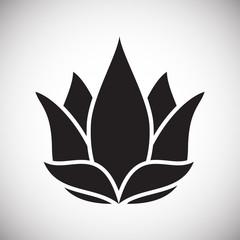 Lotos flower icon on background for graphic and web design. Simple vector sign. Internet concept symbol for website button or mobile app.