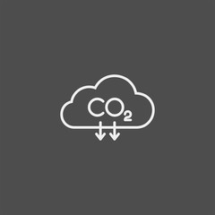 Carbon dioxide flat vector icon