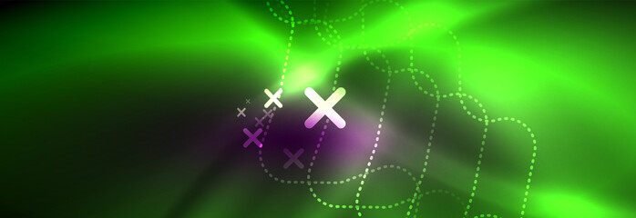 Glowing neon abstract lines, techno futuristic template