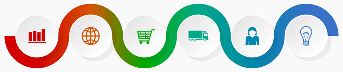 Infographic vector template for presentation, chart, diagram, graph, business concept with 6 options