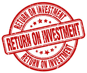 return on investment red grunge stamp