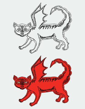 Vector image of manticore cats
