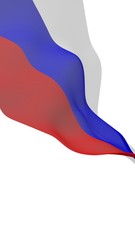 Naklejka premium Waving flag of the Russian Federation. The National. State symbol of the Russia. 3D illustration