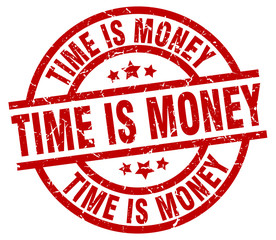 time is money round red grunge stamp