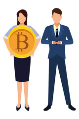 Fototapeta na wymiar Business people with bitcoins