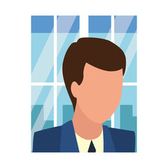 Businessman faceless profile avatar