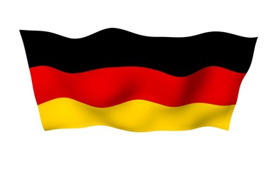 Flag of Germany. Wide format 3D illustration. State symbol of the Federal Republic of Germany. 3D rendering