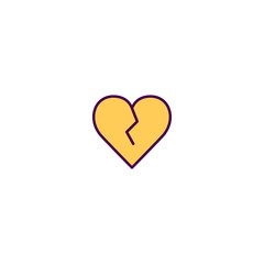 Broken heart Icon Design. Lifestyle icon vector design