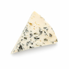 Blue cheese on white.