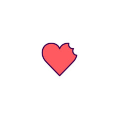 Broken heart Icon Design. Lifestyle icon vector design