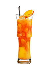 Sex on the beach. Alcohol cocktail isolated on white