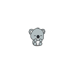 Cute baby koala cartoon icon, vector illustration © Totostarkk9456