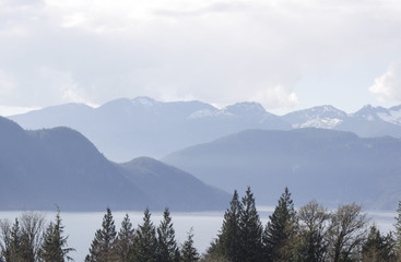 Squamish River with mountains in background