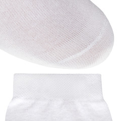 Sock Toe and cuff isolated on white background. Top and bottom parts of sock close-up.