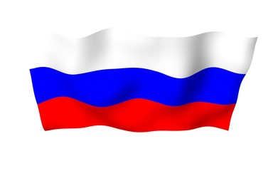 Fototapeta premium Waving flag of the Russian Federation. The National. State symbol of the Russia. 3D illustration