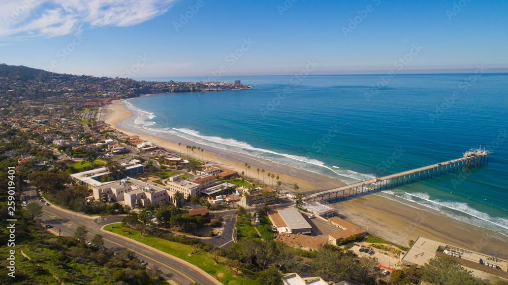 Wall mural summer aerial view of california beach coast